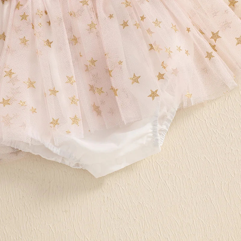 KMK - Pink Stars Tulle Romper
