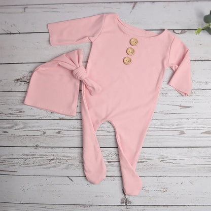 KMK -  Buttons Footed Romper Set
