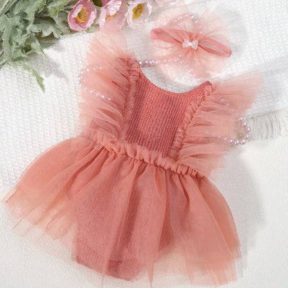 KMK - Plain Tulle Romper Set