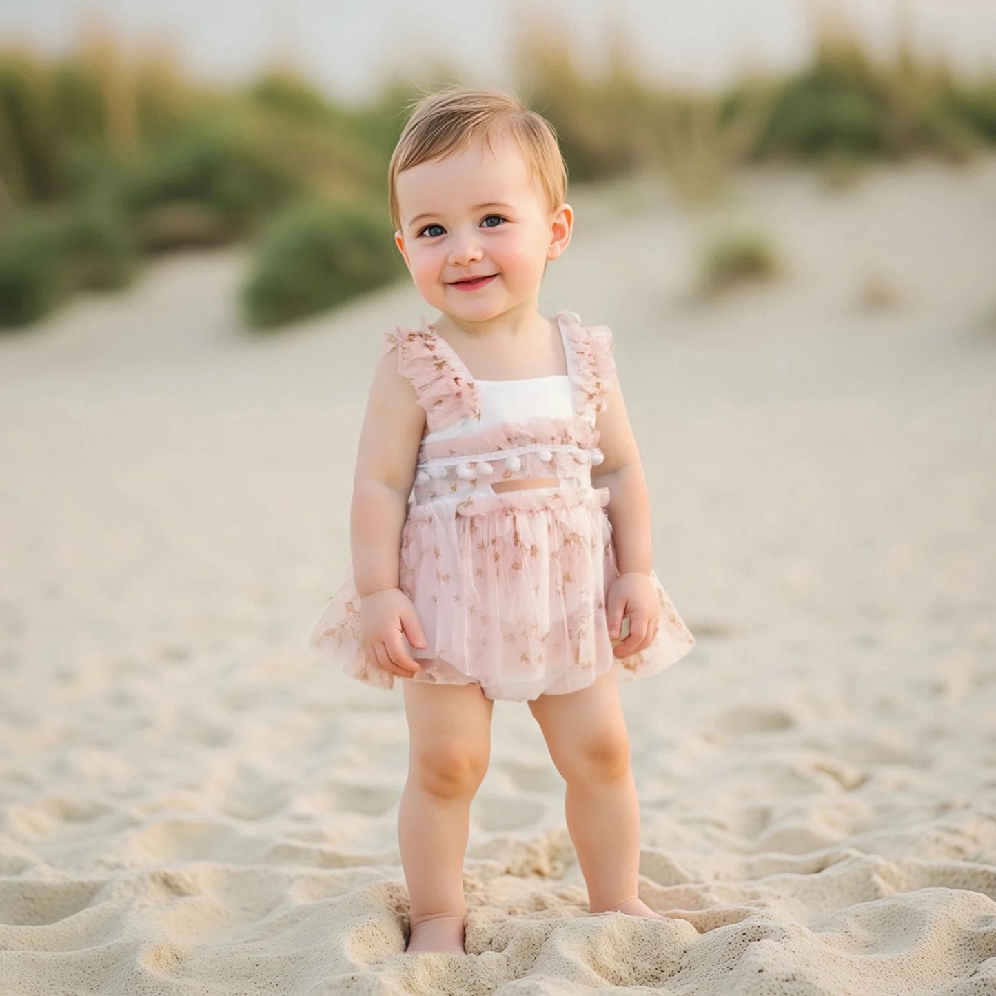 KMK - Pink Stars Tulle Romper