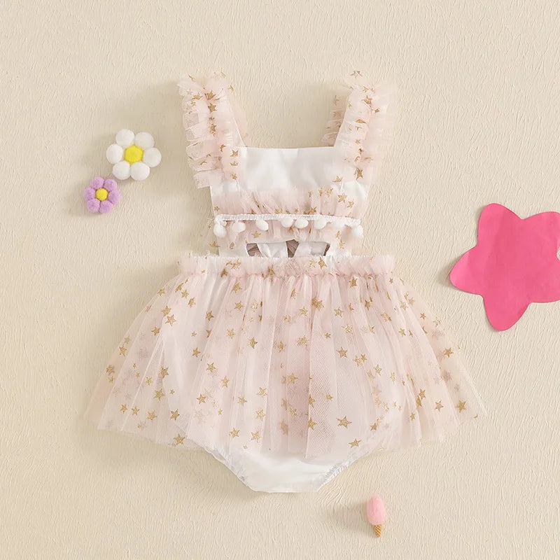 KMK - Pink Stars Tulle Romper