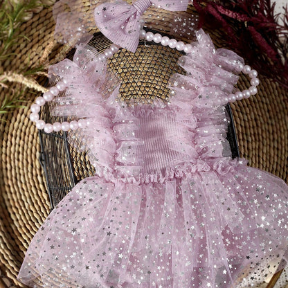 KMK - Lavender Silver Starry Romper Set
