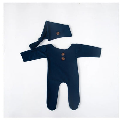 KMK - Newborn Plain Button Romper Sets