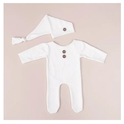 KMK - Newborn Plain Button Romper Sets