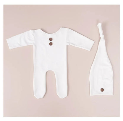 KMK - Newborn Plain Button Romper Sets