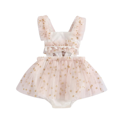 KMK - Pink Stars Tulle Romper