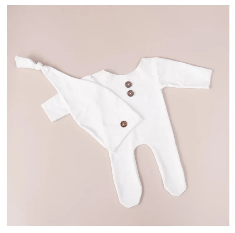 KMK - Newborn Plain Button Romper Sets