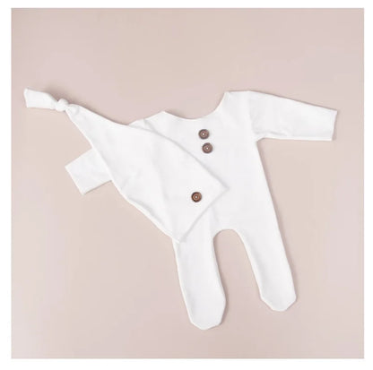 KMK - Newborn Plain Button Romper Sets