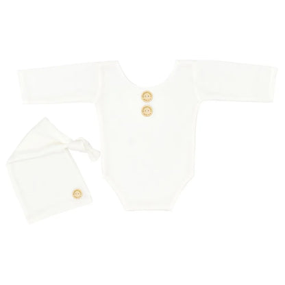 KMK - Long Sleeve Plain Romper Set
