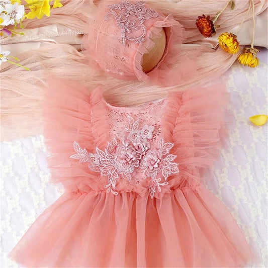 KMK 2 Piece Newborn Romper in Pretty Pink - Soft and Stylish Baby Outfit for Photoshoots