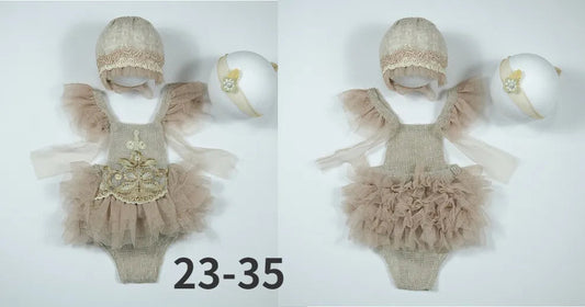 KMK Newborn 3-Piece Outfit Set in Dusty Pink, including a soft romper, bonnet, and wrap